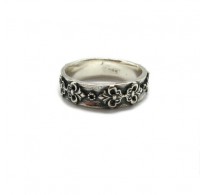 R001907 Genuine Sterling Silver Ring Stamped Solid 925 Band Fleur de lys Handmade